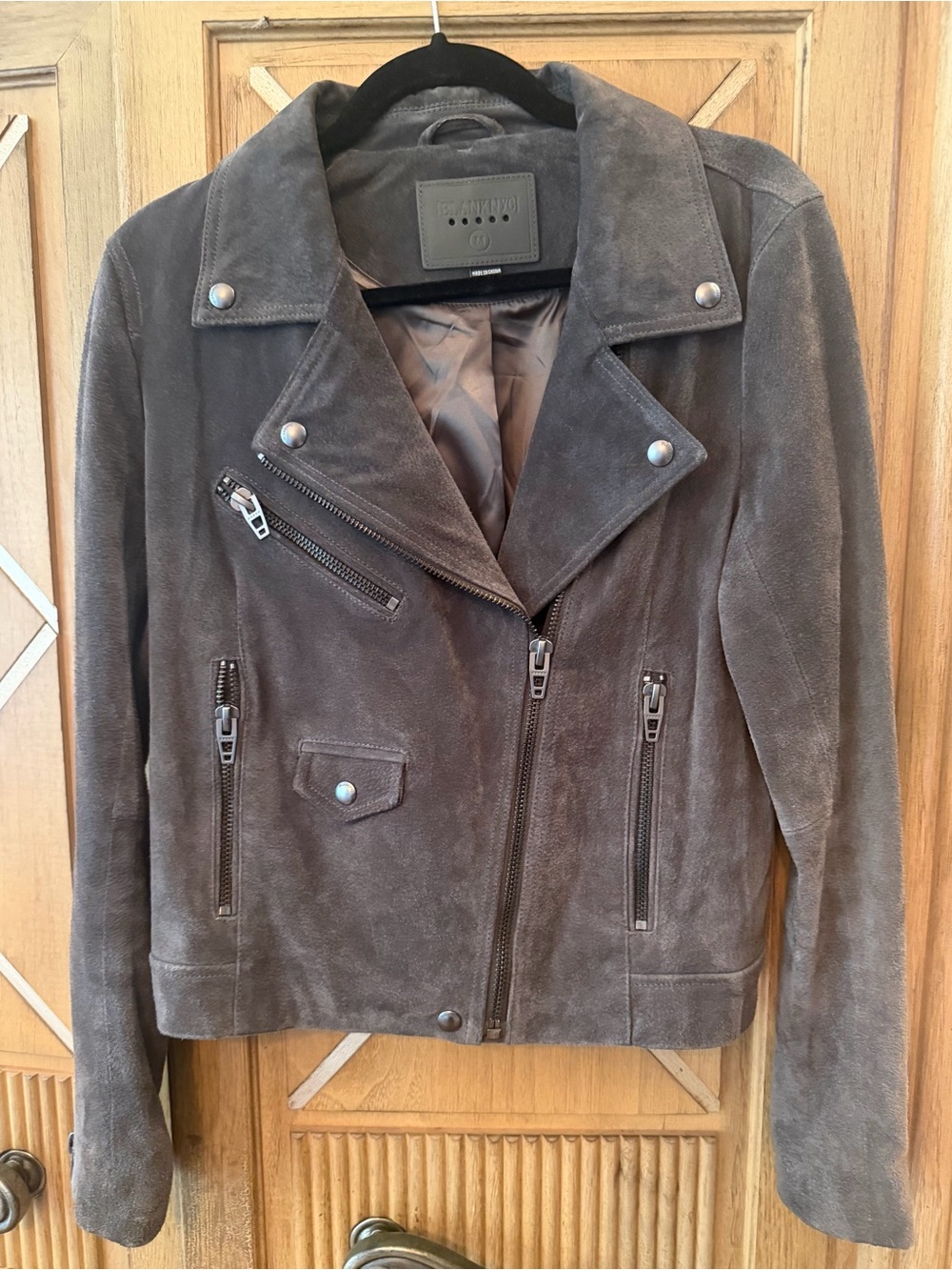 Blank NYC Charcoal Suede Moto Jacket